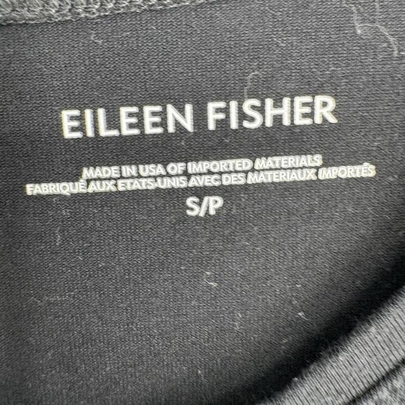 Eileen Fisher Dress small S black mini stretch jersey sleeveless tank minimalist - Picture 3 of 5